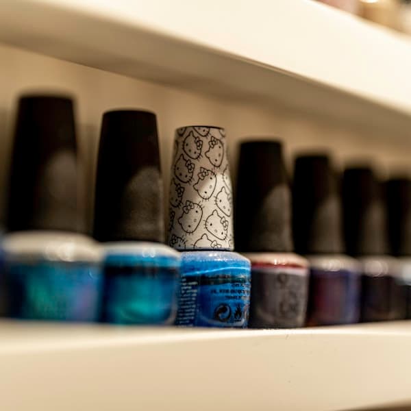 Gel manicure in progress